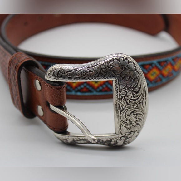 Nocona Women’s Colorful Beaded Western Belt - Picture 1 of 5